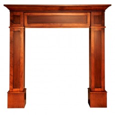 a wooden fireplace mantel